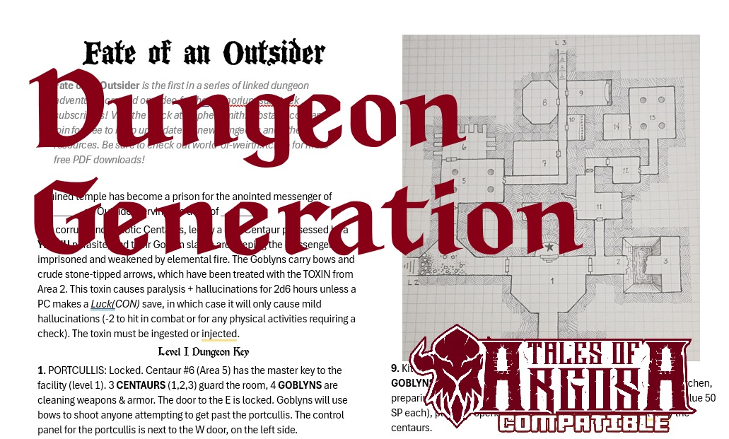 Dungeon Generation with Tales of Argosa